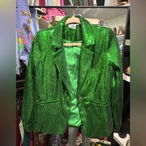 QUEEN OF SPARKLES Green Blazer